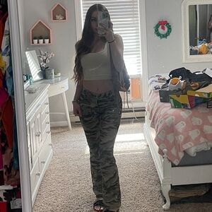 Y2K Style BDG Olive Camo Corduroy’s